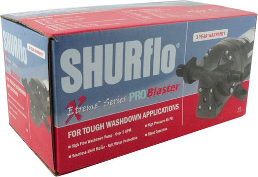 Помпа водоподающая мембранная Shurflo Extreme ProBlaster, 12 В, 20.24 л/мин, 45 PSI (3.1 бар)