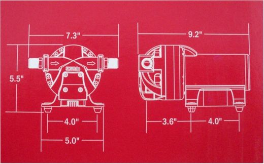 Помпа водоподающая мембранная Shurflo Extreme Smart Sensor, 24 В, 15.1 л/мин, 50 PSI (3.4 бар)
