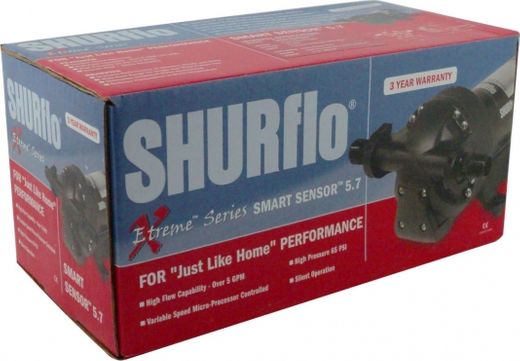 Помпа водоподающая мембранная Shurflo Extreme Smart Sensor, 24 В, 15.1 л/мин, 50 PSI (3.4 бар)