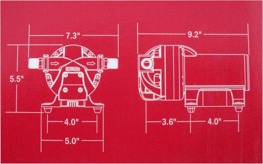 Помпа водоподающая мембранная Shurflo Extreme Smart Sensor, 24 В, 18.9 л/мин, 60 PSI (4.1 бар)