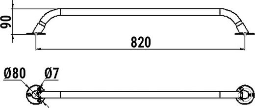Поручень d25мм, 820 мм