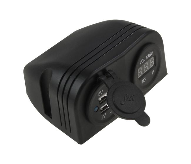 Разъем USB 5 В 3.1А и цифровой вольтметр для крепления на приборную панель