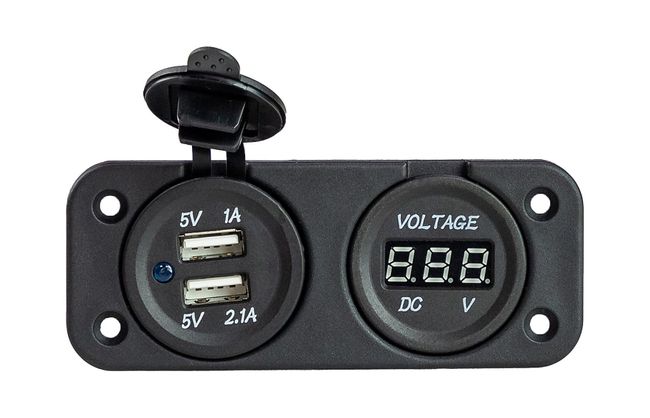 Разъем USB 5в 3.1А и цифровой вольтметр