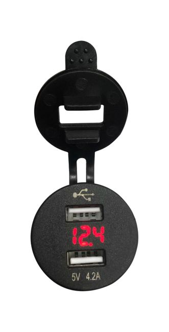 Разъем USB 5В 4.2А и вольтметр цифровой 5-30 В