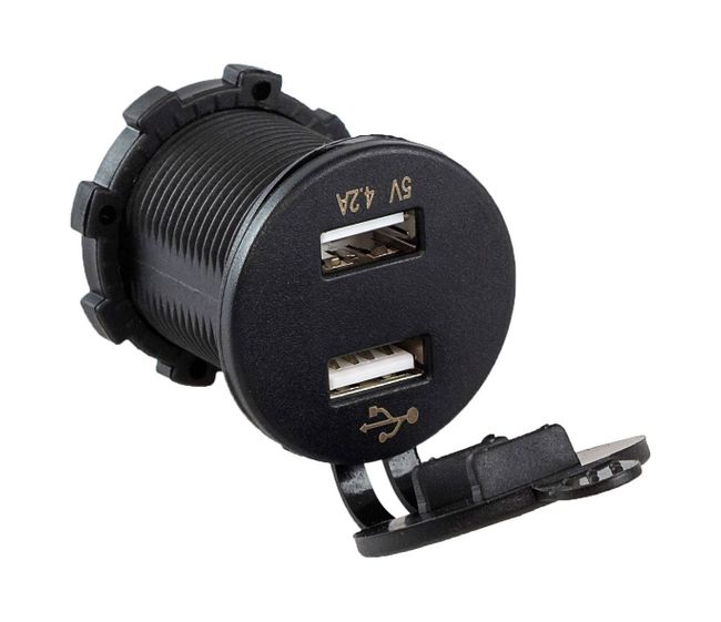 Разъем USB 5В 4.2А и вольтметр цифровой 5-30 В