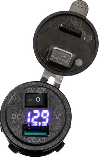 Разъем USB Charger QC3.0 с вольтметром