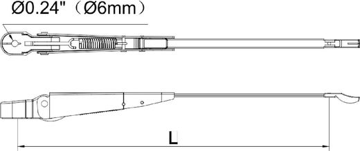 Рычаг стеклоочистителя, 155-255мм, SeaFlo