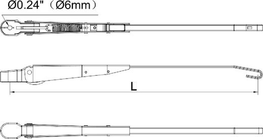 Рычаг стеклоочистителя, 280-355мм, SeaFlo