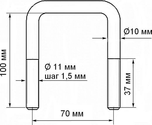 Скоба П-образная 70х100 мм