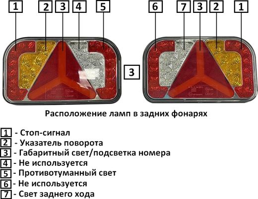 Стоп-сигнал для прицепа c вилкой и розеткой (комплект 86108E1)