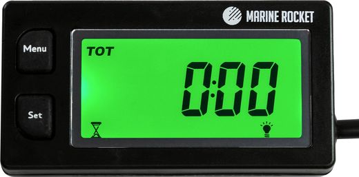 Тахометр со счётчиком моточасов THM422MR, датчик температуры PT100 и вольтметр, Marine Rocket