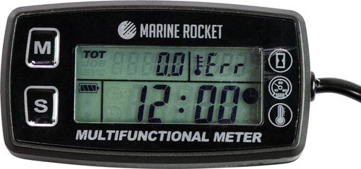 Тахометр со счётчиком моточасов THM501MR, датчик температуры PT100, Marine Rocket