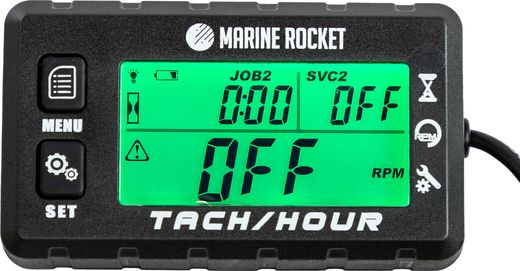 Тахометр со счётчиком моточасов THM307MR, большой дисплей, IP67, Marine Rocket