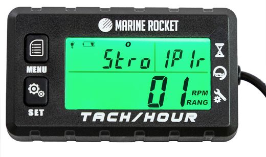 Тахометр со счётчиком моточасов THM307MR, большой дисплей, IP67, Marine Rocket