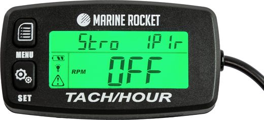 Тахометр со счётчиком моточасов THM306MR, 2 напоминания о ТО, Marine Rocket
