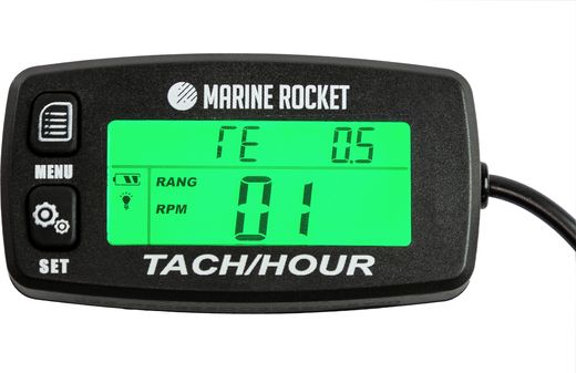 Тахометр со счётчиком моточасов THM306MR, 2 напоминания о ТО, Marine Rocket