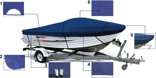 Тент транспортировочный для лодок длиной 4,3-4,5 м для лодок типа Runabout