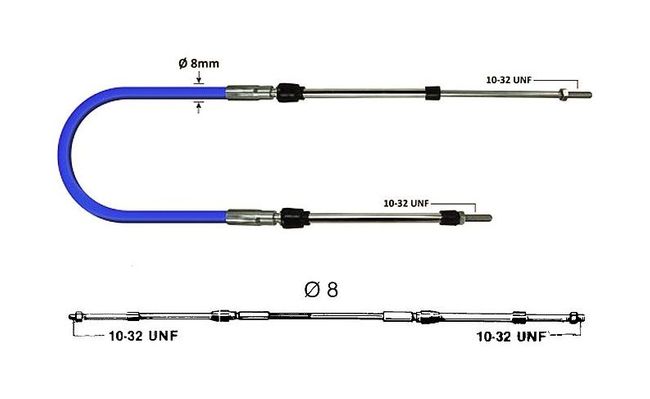 Трос дистанционного управления Ultraflex MachZero, (12 футов - 3,6 м), 2 шт
