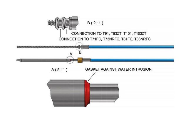 Трос рулевого управления M90MACH, 19 футов (5,79 м), Ultraflex