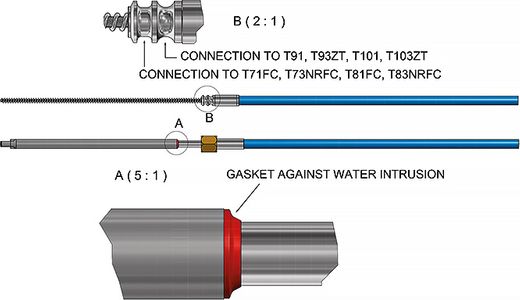 Трос рулевого управления M90MACH, 22 футов (6,71 м), Ultraflex