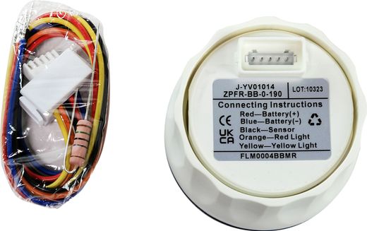 Указатель уровня топлива 0-190 Ом (ЕВРО), черный циферблат, черный ободок, д. 52 мм, Marine Rocket