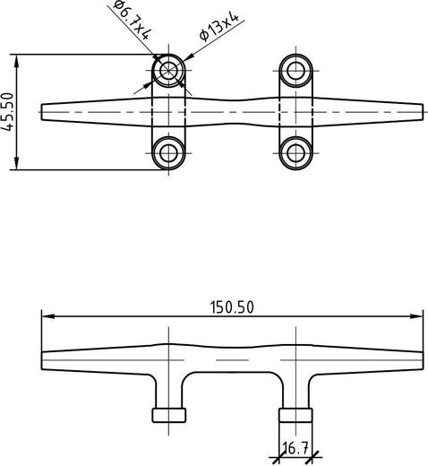 Утка швартовая 6"
