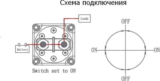 Выключатель массы-ключ "OFF-ON" (1 АКБ) 300А