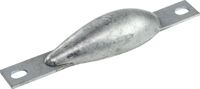 Анод цинковый для корпуса судна, 140x43x27 мм