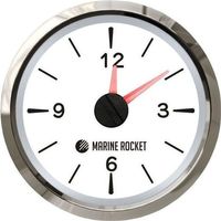 Часы кварцевые, аналоговый белый циферблат, нержавеющий ободок, д. 52 мм, Marine Rocket