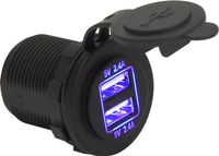 Гнездо питания с usb-разъемами, 4,8 а, подсветка