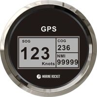 GPS-спидометр электронный, черный циферблат, нержавеющий ободок, выносная антенна, д. 85 мм, Marine Rocket