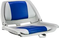 Кресло пластмассовое складное с подложкой Molded Fold-Down Boat Seat,серый/голубой