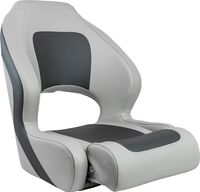 Кресло для катера (яхты) с болстером Delux Sport Flip Up, обивка винил, цвет угольный/серый (MR18003)