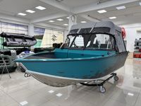Моторная лодка, Триера 470 FISH, бирюзовый с Marine Rocket MREF60FVEL-T