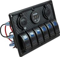 Панель бортового питания 6 переключателей, USB зарядка, разъем прикуривателя, вольтметр