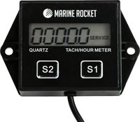 Тахометр со счётчиком моточасов THM204MR, до 30 000 об/мин, сменная батарейка, Marine Rocket