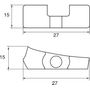 Анод цинковый Polipodio, для Yamaha 9.9D/F/15D/F