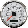 GPS-спидометр аналоговый 0-45 узлов, белый циферблат, нержавеющий ободок, выносная антенна, д. 85 мм