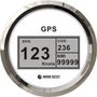 GPS-спидометр электронный, черный циферблат, нержавеющий ободок, выносная антенна, д. 85 мм, Marine Rocket