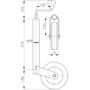 Колесо опорное для прицепа ST 48-200 VB 150 кг WINTERHOFF