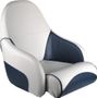 Кресло OCEAN 51 мягкое, подставка, обивка белый/синий винил