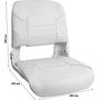Кресло для катера (яхты) пластмассовое складное с подложкой All Weather High Back Seat, белый/синий