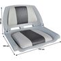 Кресло пластмассовое складное с подложкой Molded Fold-Down Boat Seat,серый/голубой