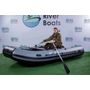 Надувная лодка ПВХ, RiverBoats RB 370 НДНД, серо-белый