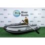 Надувная лодка ПВХ, RiverBoats RB 390 НДНД, ф/б, серо-оранжевый