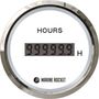 Счетчик моточасов цифровой 0-99999, 9 ч., черный циферблат, нержавеющий ободок, д. 52 мм, Marine Rocket
