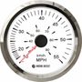 Спидометр манометрический 0-55 MPH, черный циферблат, нержавеющий ободок, д. 85 мм, Marine Rocket